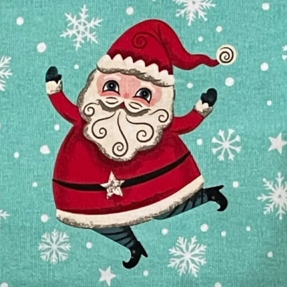 Set 4 Johanna Parker Christmas Retro Santa Claus Placemats Holiday Cotton NWT